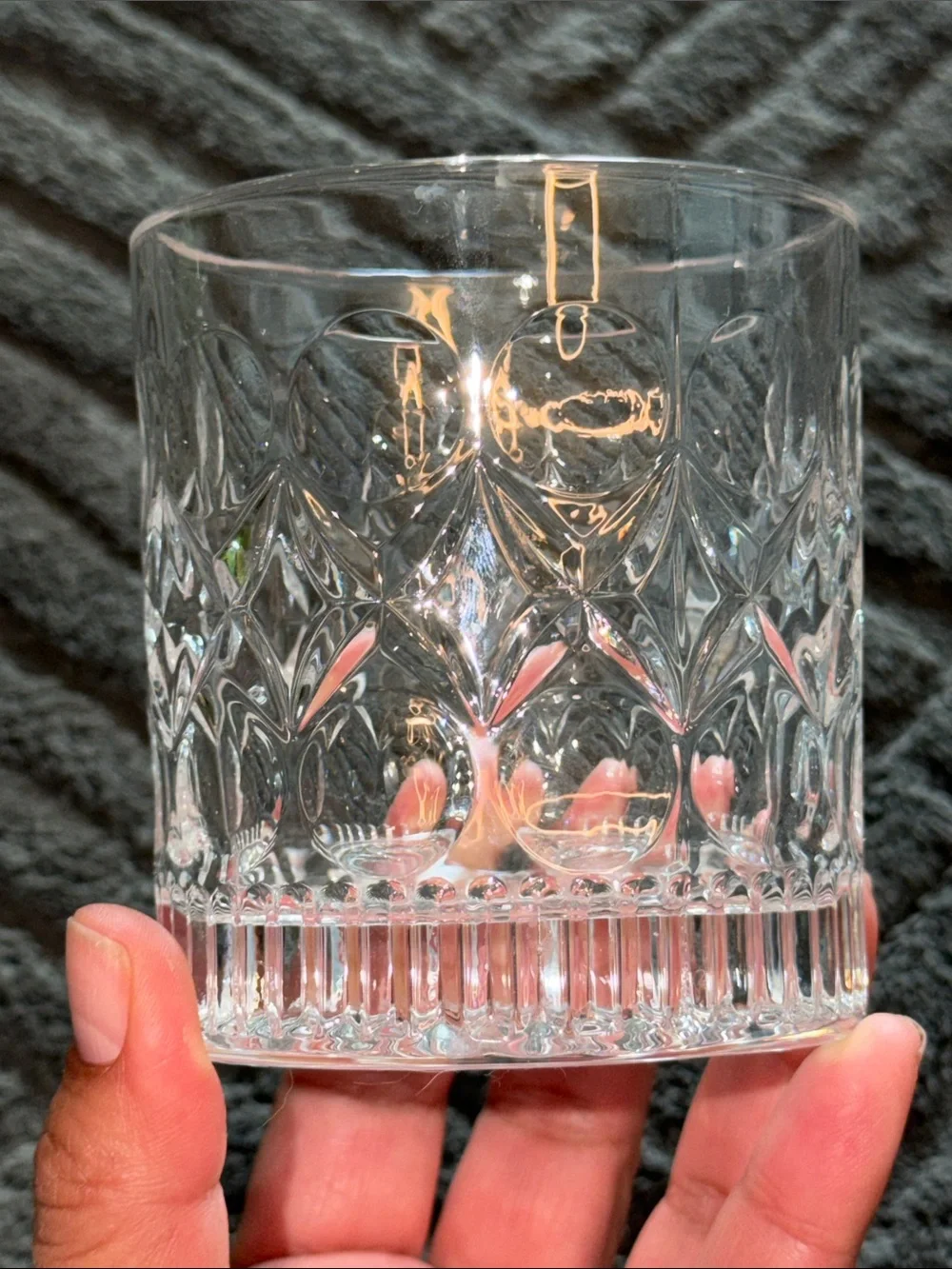 Cut-Glass Tumbler Set of 2 - Clear Crystal Pattern Cristal D'Arques Masquerade